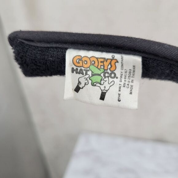 Walt Disney World Vintage Nylon Black Sun Visor Hat Colorful Embroidery - Picture 12 of 13